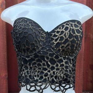 Cleo Women’s Knit Metallic Crop Top Size S